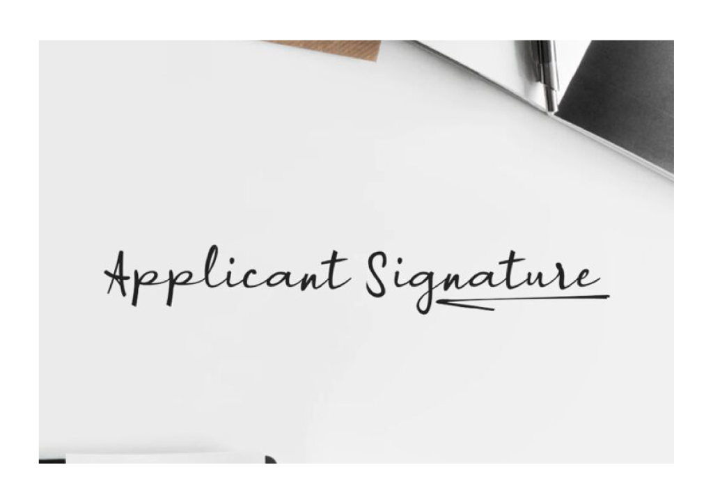 signature of applicant meaning